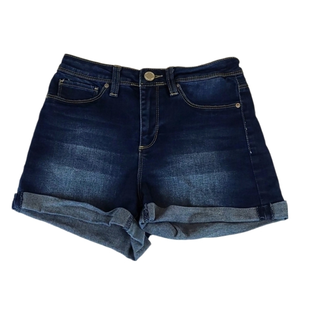 Vintage YMI Dark Wash High Waist Cuffed Jean Shorts, Size 1